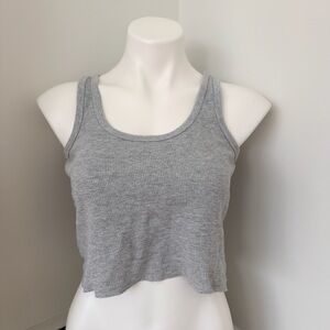 Brandy Melville Cropped Grey Tank Top